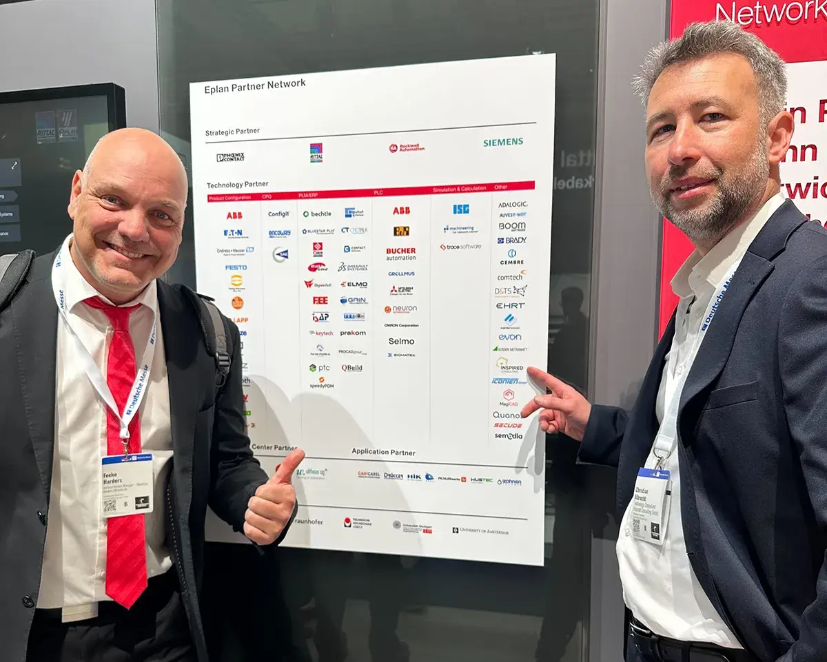 Feeko Harders from Eplan and Christian Albrecht at Hannover Messe 2025