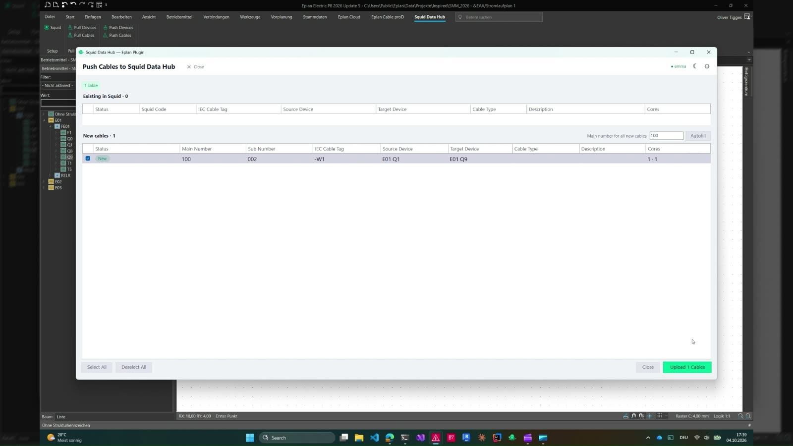 The Squid Data Hub plugin in Eplan Electric P8